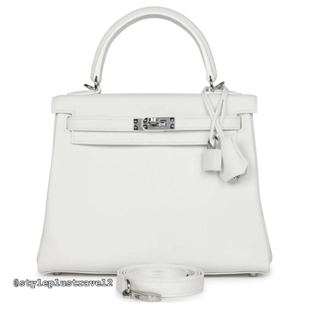 Hermes Kelly 25 Swift leather New white PHW new
